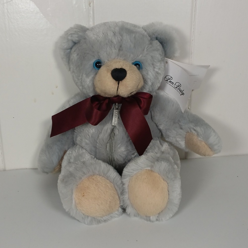 Ben Bridge Benny Bear XXVI 2012 Grey Plush Teddy Bear Jewelry Gift Holder Zipper
